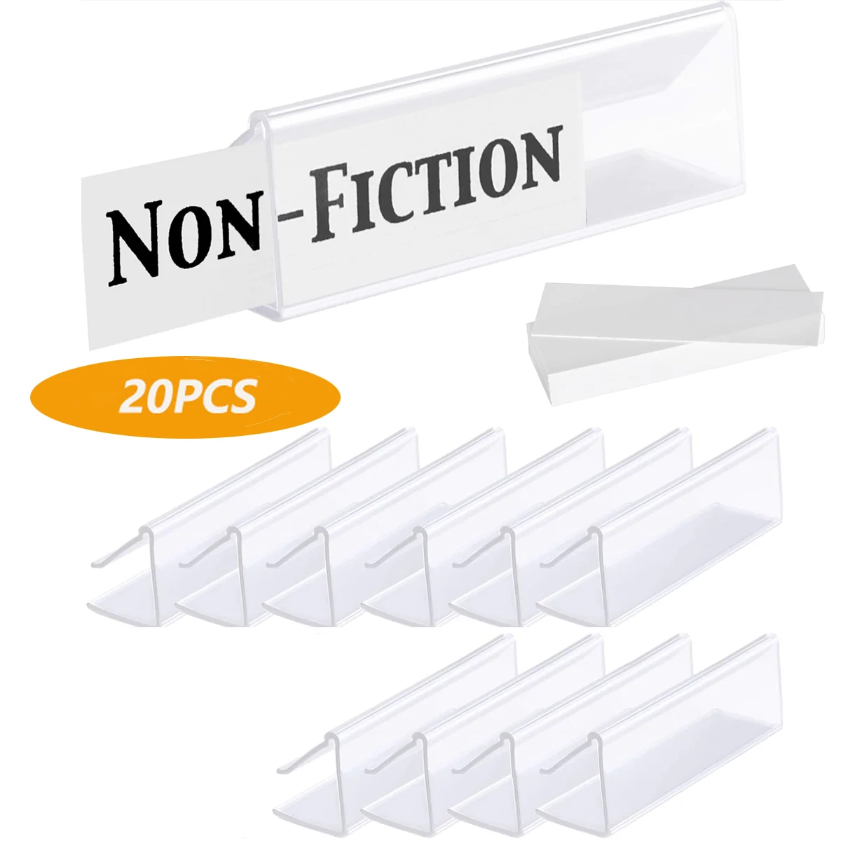 20Pcs Shelf Label Holder Price Tag Display Transparent Supermarket Retail Holders Magnetic Pvc Adhesive Labels