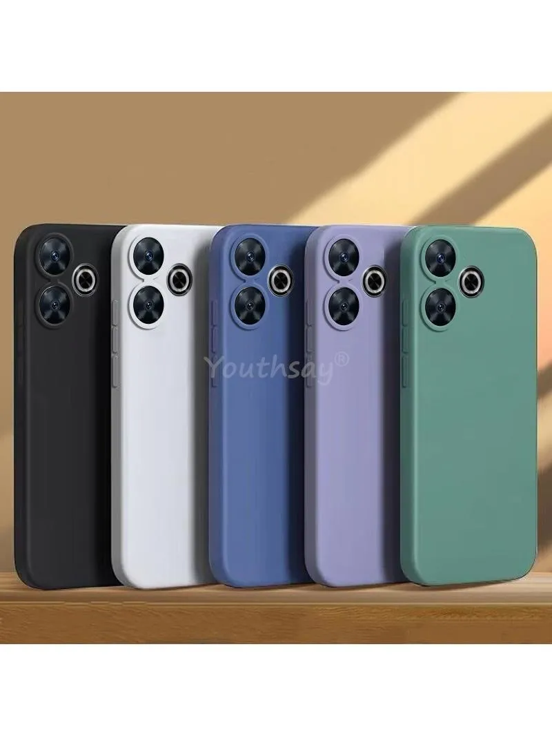 Para xiaomi redmi 13 caso redmi 13 capa de silicone líquido simples tpu anti-queda fosco protetor de