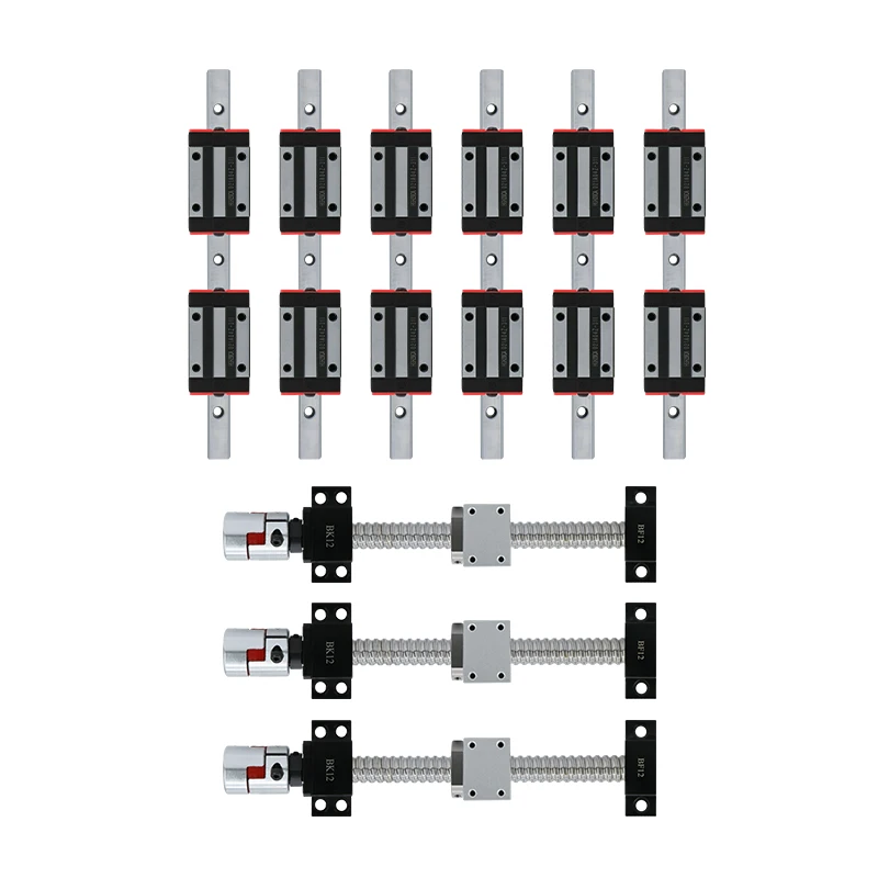 

Square Linear Guide Rail 6 Set HGR20 - 400/1000/1500mm Ballscrew + SFU2005 - 400/1000/1500mm + BK/BF15 CNC Linear Guide Module