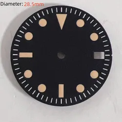 NH35 Dial 28.5mm Orange Single Calendar Green Luminous Face for NH35 NH36 Movement Watch Accessories