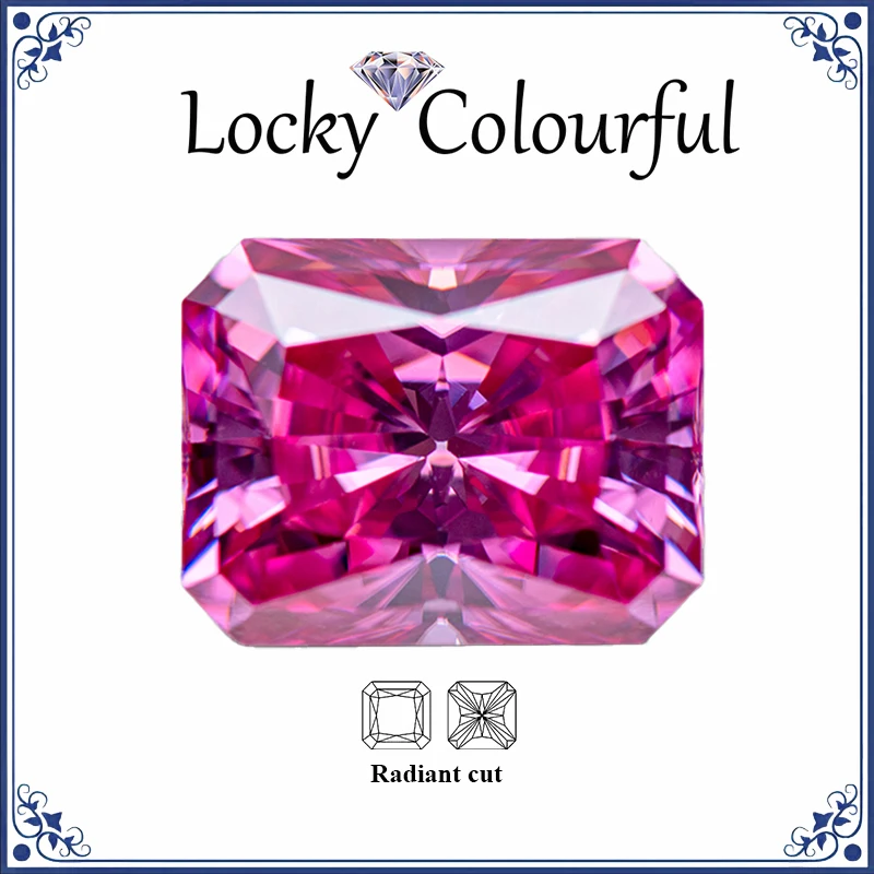 

Moissanite Pink Color Radiant Cut VVS1 Top Quality with GRA Certificate for DIY Charms Beads Jewelry Making Earrings Materials