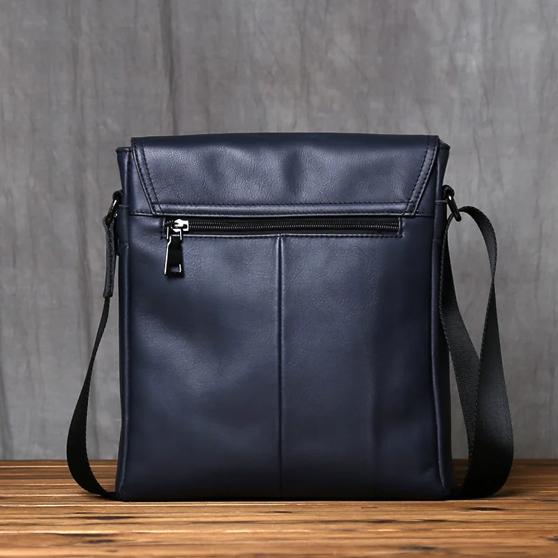 NZPJ-Leder-Umhängetasche für Herren, natürliches Rindsleder, vertikale Umhängetasche, lässig, großes Fassungsvermögen, Flip, Reißverschluss, 10", iPad – Detail 18