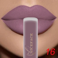 NICEFACE, barras de labios líquidas mate desnudo, resistente al agua, brillo de labios de larga duración, tinte de labios de terciopelo rojo Sexy, cosméticos de maquillaje para mujer