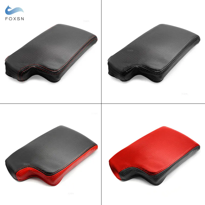 Car Interior Center Console Lid Box Armrest Cover Carbon Fiber Texture Leather Trim For BMW 3 Series E90 2005 2006 2007 - 2012