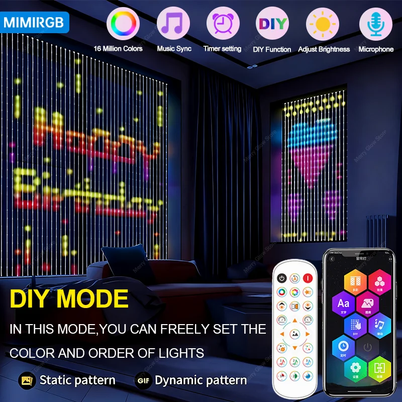 2 متر * 2 متر/3 متر أضواء الستار الذكية بلوتوث App LED سلسلة RGB الجنية أضواء DIY بها بنفسك الموسيقى تغيير عرض لنافذة غرفة نوم الديكور