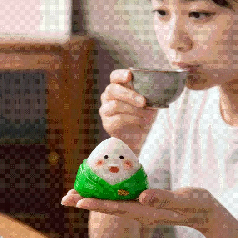The Tea Favors Tea Pet Zongzi Sculpture Green Chinese Style Resin Rice Dumpling Statue Blessing Lucky Bag