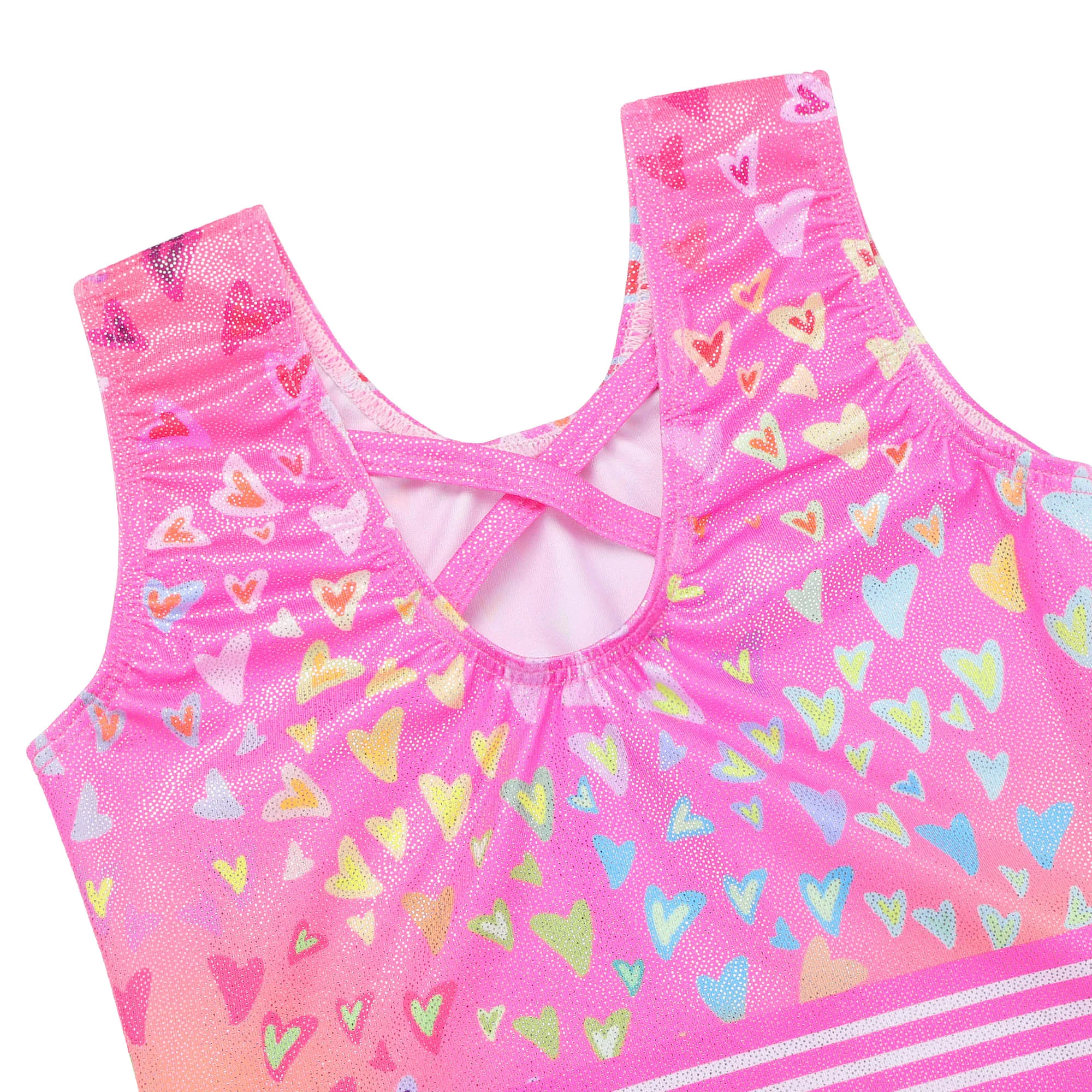 BAOHULU Girls Sleeveless Ballet Leotard Pink Gymnastics Leotard Kids Pracitice Outfit Performance Clothes Dancewear