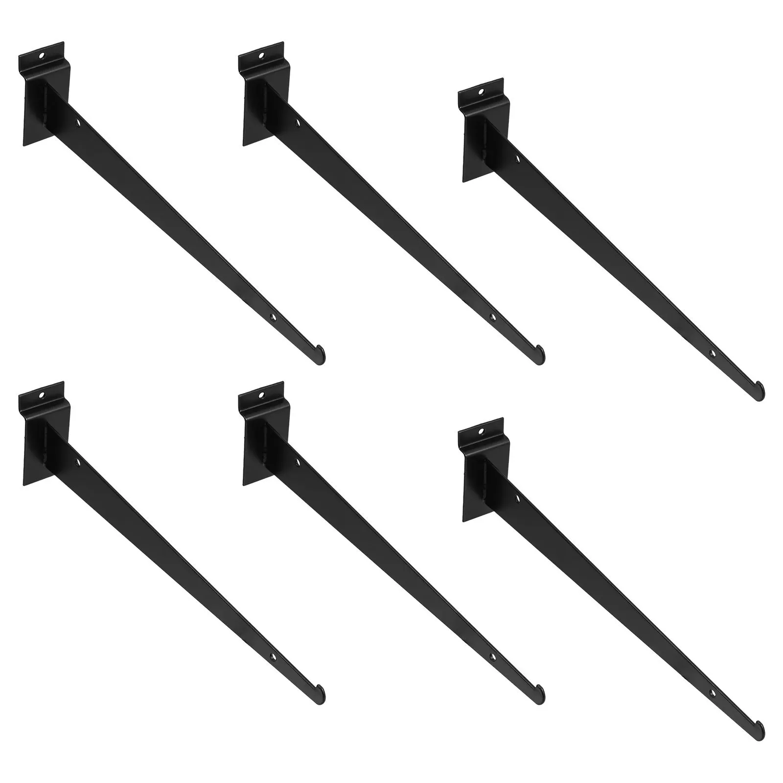 

6Pcs Slatwall Shelf Brackets Heavy Duty Metal Display Supports Durable Shelf Holders for Garage Home Organization
