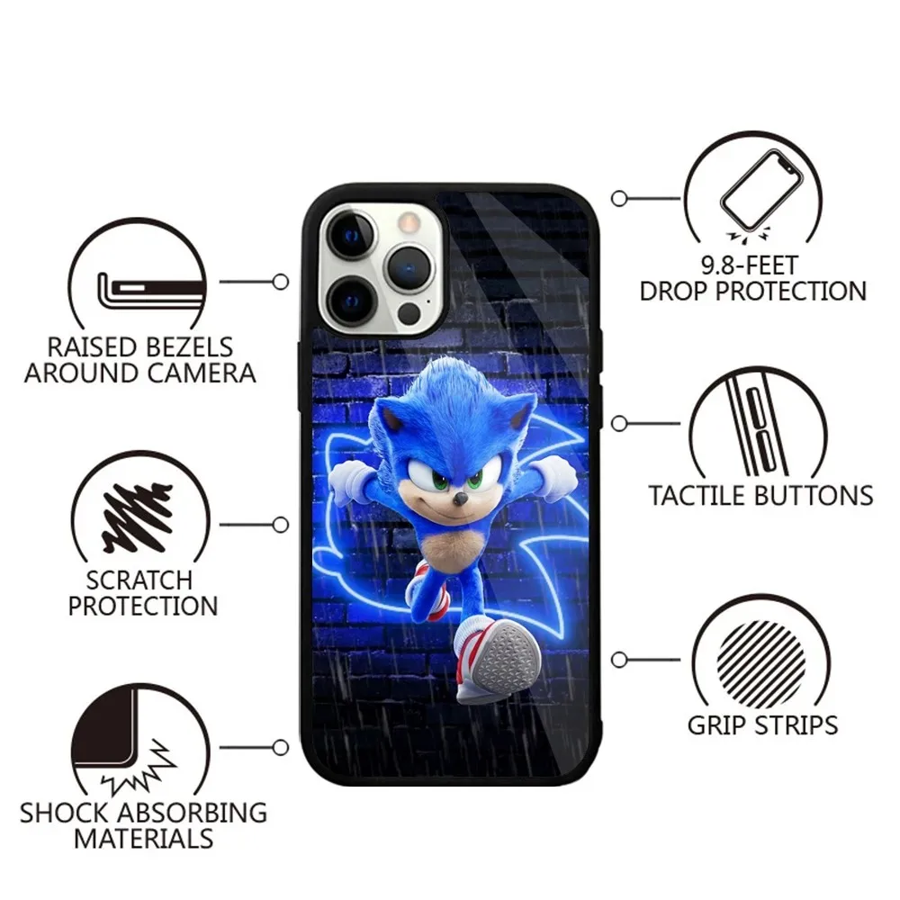 S-Sonics H-Hedgehogs Phone Case Strong Magnetic For IPhone 16,15,14,13,Pro,Max,Plus,11,12,Mini For Magsafe Wireless Charging