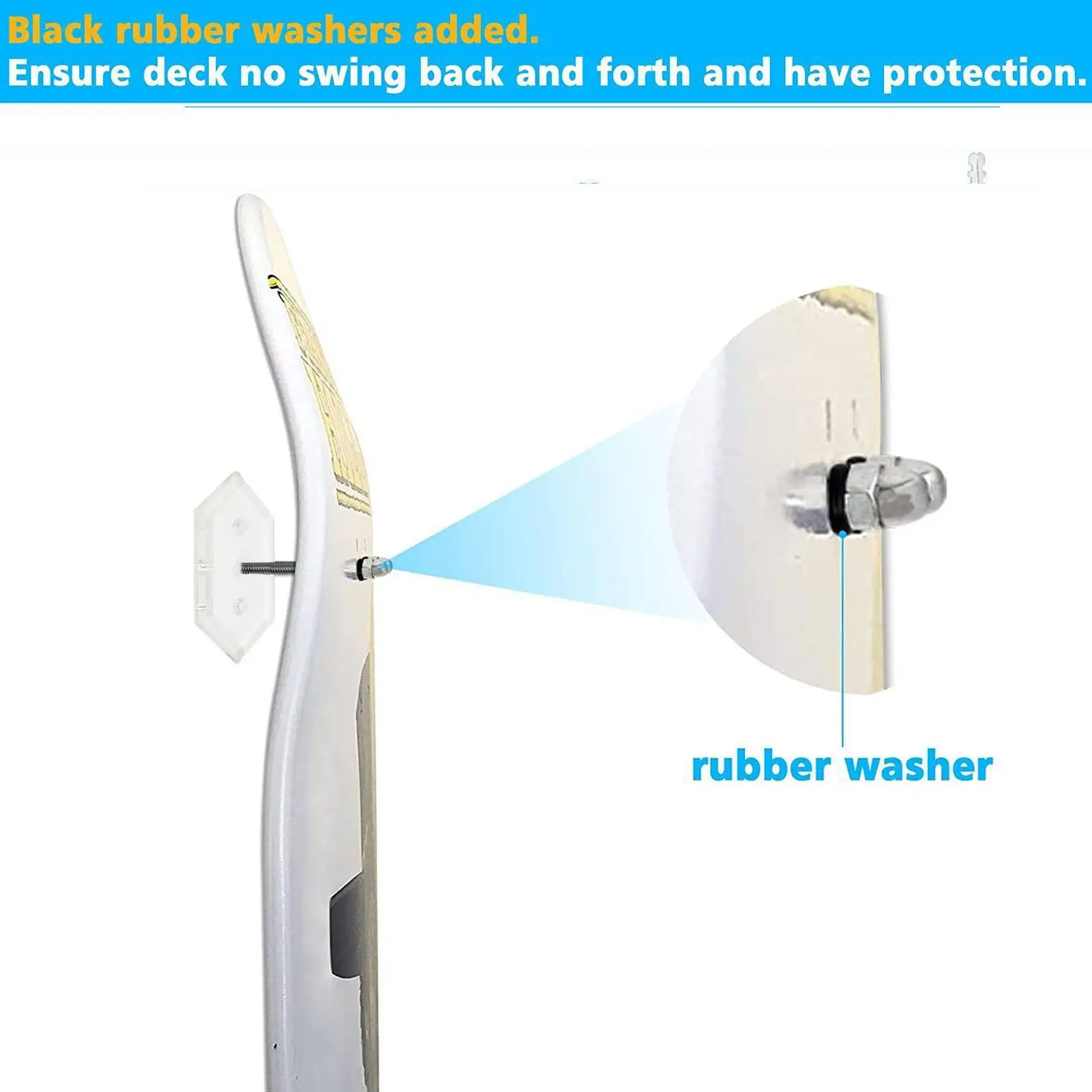 Acrylic Skateboard Wall Mount Rack for 2 Boards High Load Easy Install