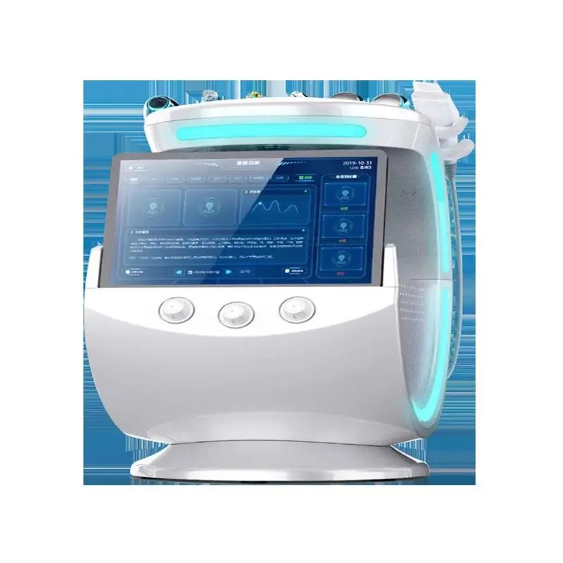 2023 Multifunctionele Smart Ice Blue Ultrasone Rf Aqua Huid Scrubber Dermabrasie Hydras Facial Machine Met Analyze Systeem