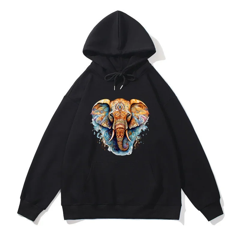 New Spring and Autumn Mens Women Casual Hoodies Yoga Mandala Elephant Zen Watercolor printed Male Sweatshirts