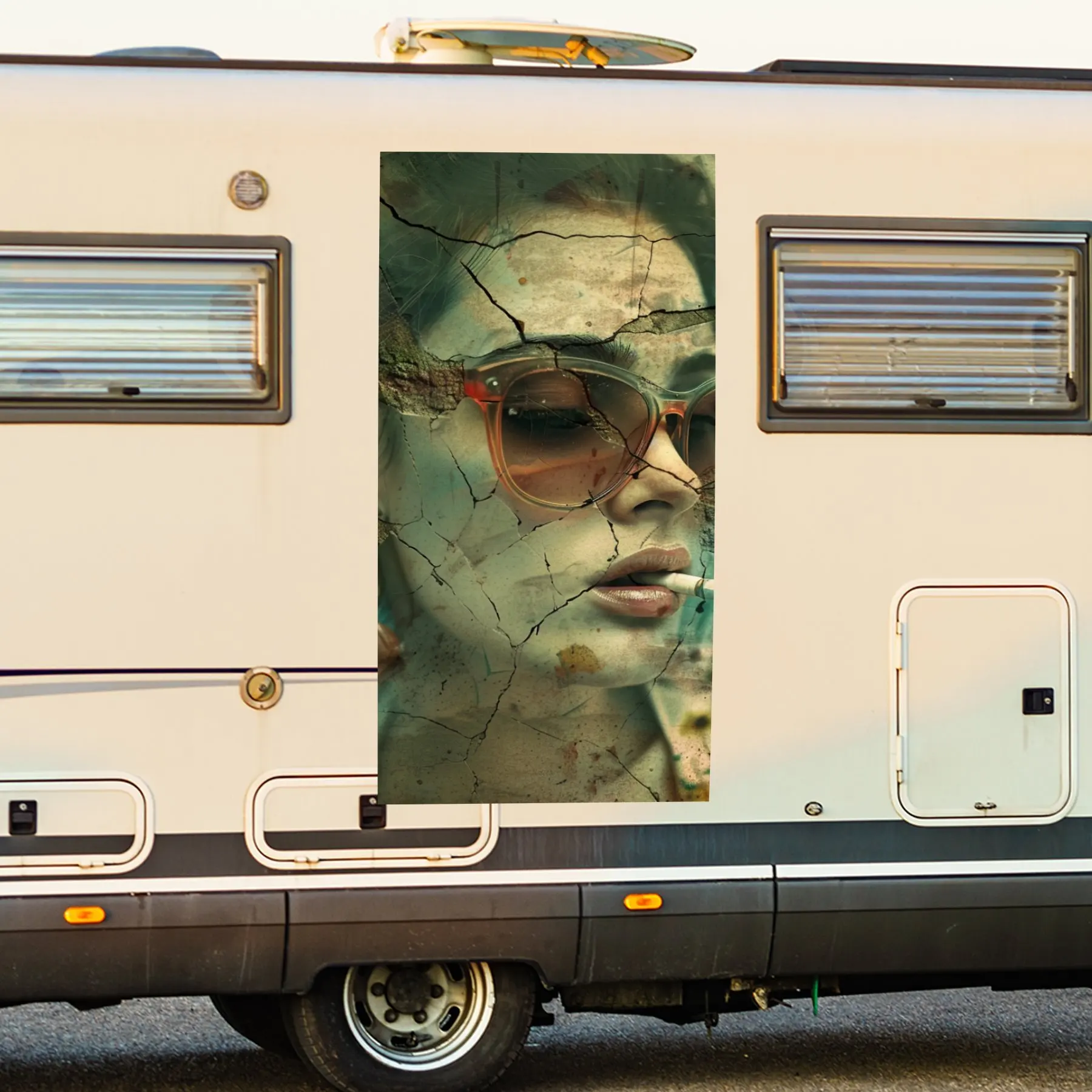 

Винтажная наклейка для автомобиля с треснувшим курением, виниловые наклейки для дома, для украшения и защиты, водонепроницаемый самоклеящийся винил D