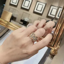 New in Vintage palace style zircon wide rings hollow out technique luxury ring suitable for party wedding fashion jewelry