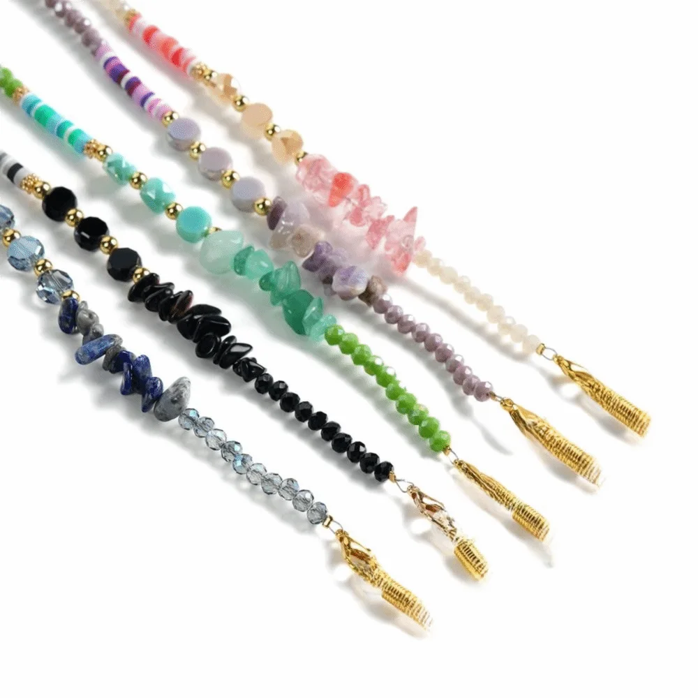 Eye Wear Accessories Glasses Chain Soft Ceramic Stone Colorful Beads Eyeglass Holder Hanging Neck Design Chain Strap