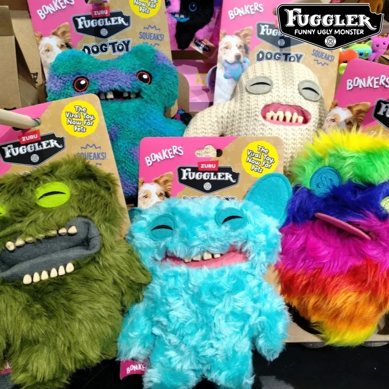 

Official Fuggler Plush Dog Toy Funny Ugly Monster Squeaky Funny Stuffed Pet Doll Chew Toy For Medium Dogs Interactive Pet Gift