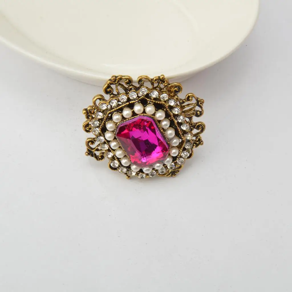 Vintage Victorian Crystal Brooch Pin Lady Accessory Gift 3 Colors