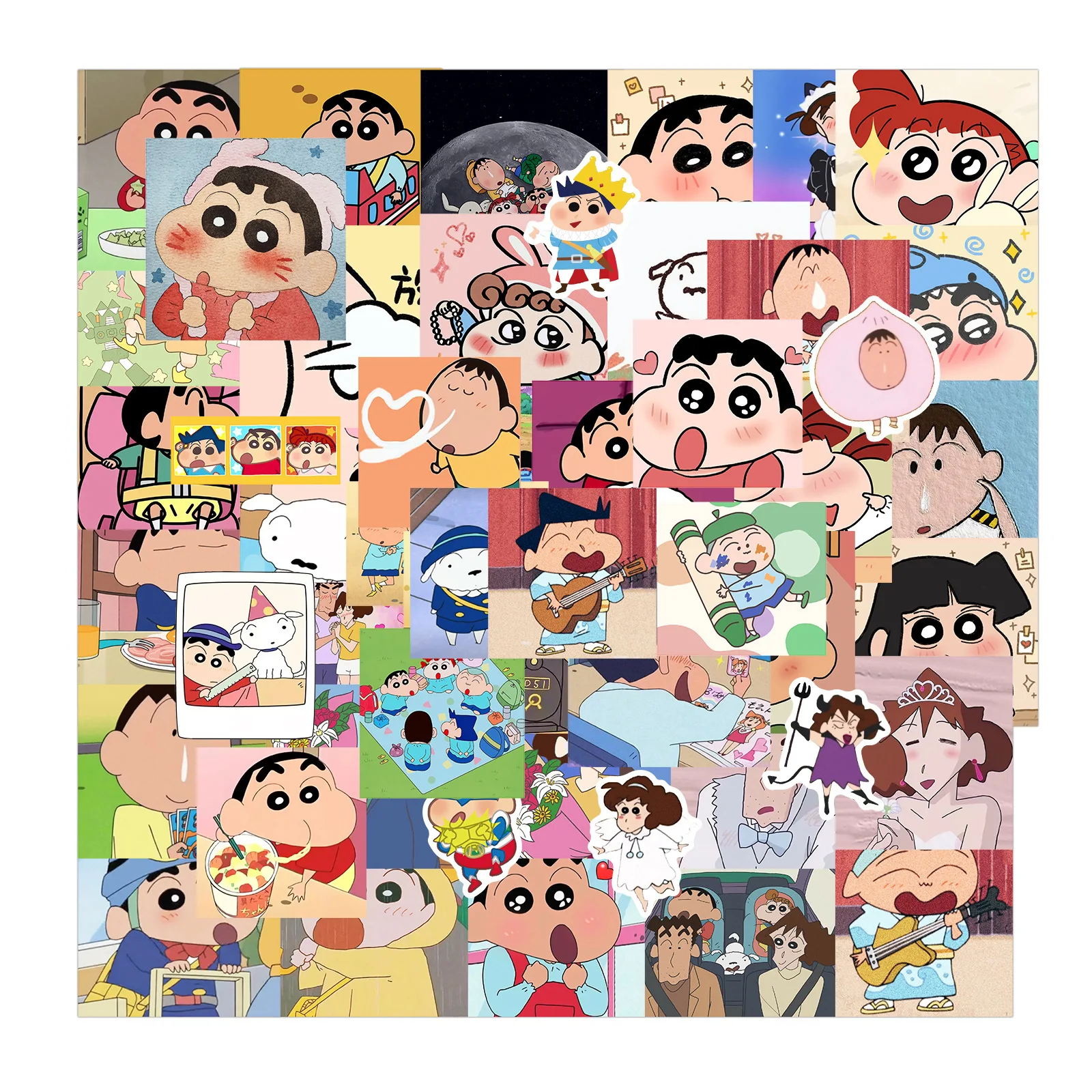 

50Pcs Crayon Shin chan Stickers Cute Cartoon Anime Sticker Car Mobile Laptop Water Bottle Decoration Kawaii Kids Sticker Gifts