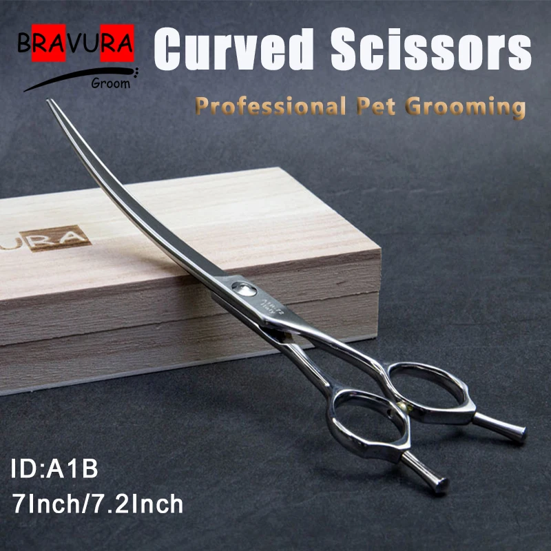 

Pet Grooming Curved Scissors Shears Professional Handmade 7/7.2inch for Cats and Dogs Trimming Cutting High Quality Groomer