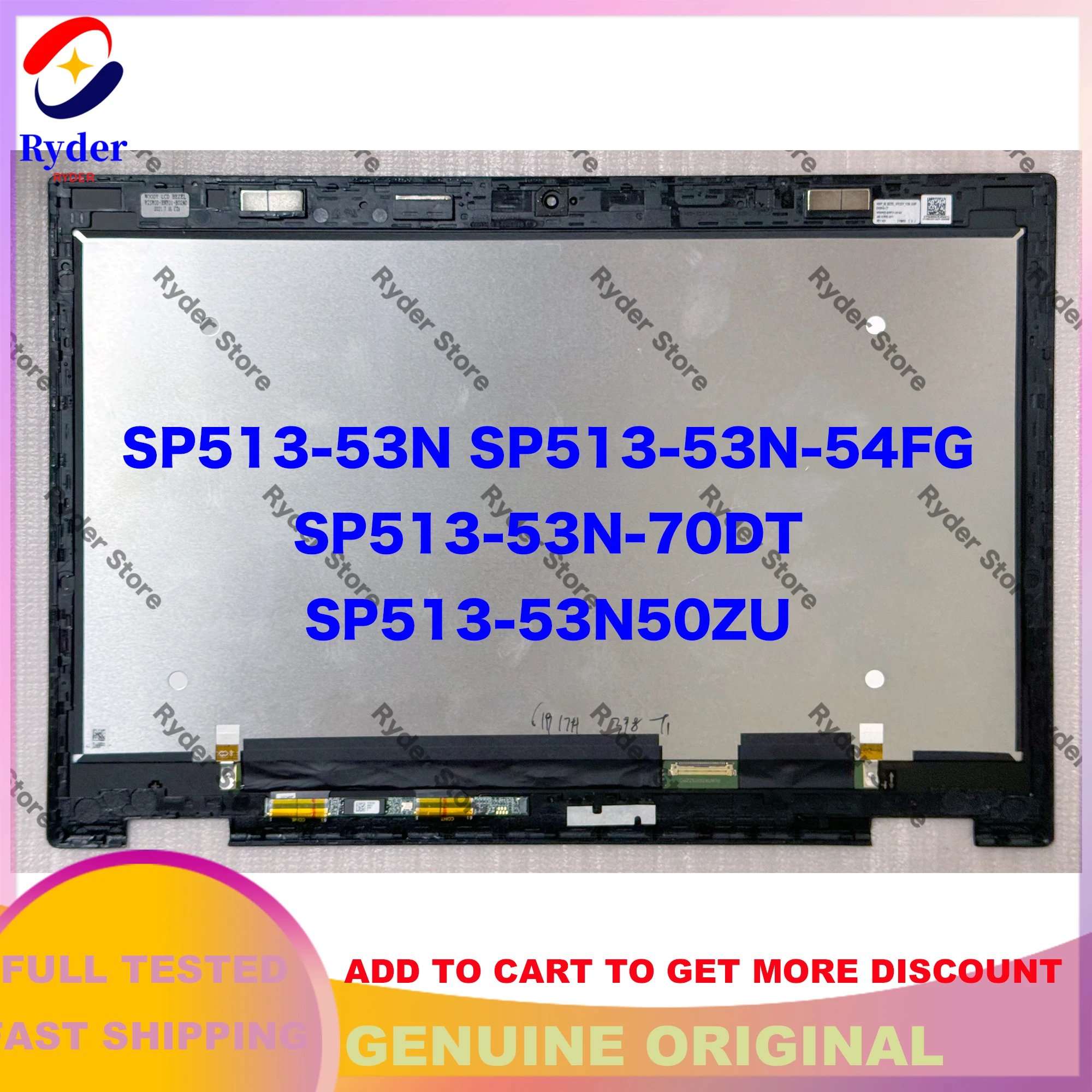 

For Acer Spin SP513-53N SP513-53N-54FG SP513-53N-70DT SP513-53N50ZU 1080P 13.3 Inch FHD LCD Touch Screen Digitizer Assembly