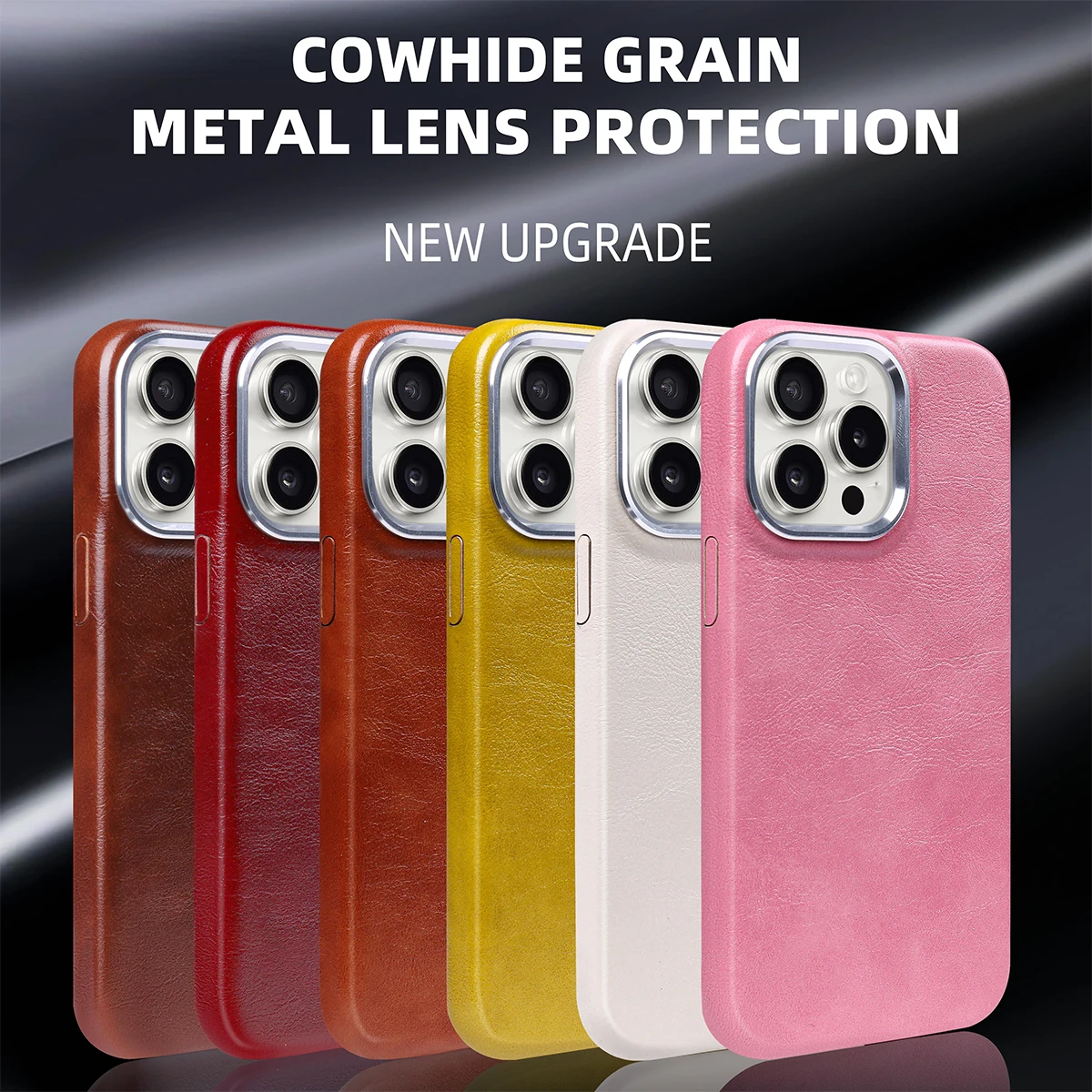 حافظة جلدية فاخرة كلاسيكية مزخرفة بإطار معدني شامل من جلد البولي يوريثان لهاتف آيفون 15 برو ماكس 16 14 Plus 13 12 11 #6