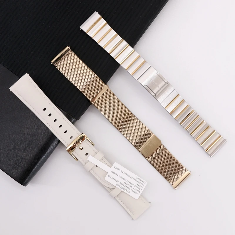 Original 18mm Fluoroelastomer Rubber Sport Band Genuine Leather