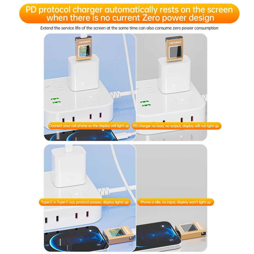 AT085C Digital Display Volmeter Ammeter Charger Tester Voltage current power meter Multi-function Type-C PD3.1 DC 4.5~50V 12A