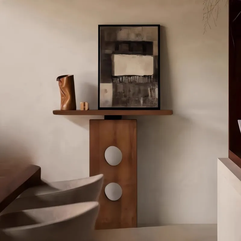 طاولة مدخل من الخشب الصلب على طراز العصور الوسطى B & B مكتب عرض جدار الفندق وممر وابي Safeng ومنصة مدخل سجل المنزل