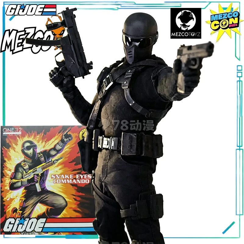 

Коллекционная подвижная фигурка Mezco Toyz, масштаб 1/12, серия Troop, Snake Eyes, Commando Style, готовая к выставке модель.