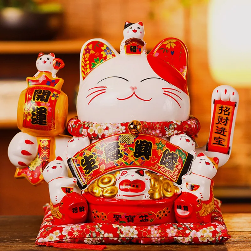 

Fortune Cat Waving Ceramic Ornament, Front Desk, Cashier Counter, Household Creative Decoration, Opening Gifts, New