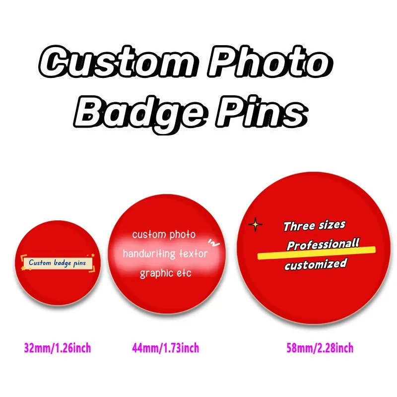 

10 pcs Handmade Custom Photo and Handwriting Text Badges,DIY/Lovers/Babies/Star/Pets/Anime/Etc Exclusive Broochs Pins Gifts