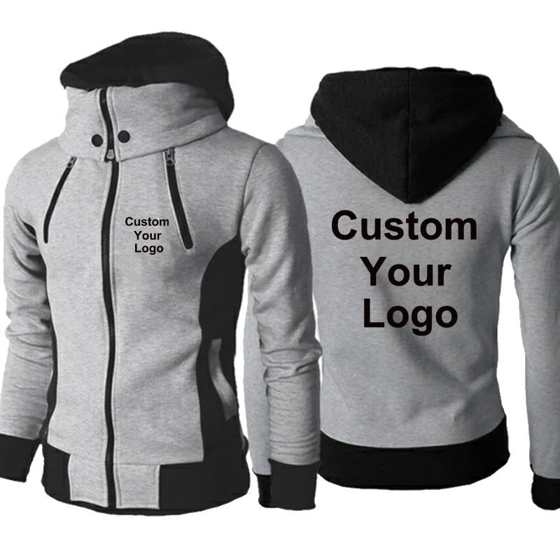 New Fashion Men\'s  Winter Custom Your Logo  Jacket Hoodies Long Sleeve Outdoor Sportswear Male Hoodie Jacket