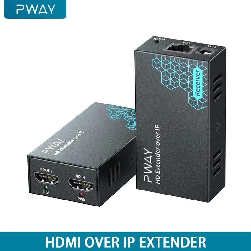 PWAY 200M HDMI Extender Uncompressed Transmit Up To 200m 1080P60HZ HD Video Support EDID Local Loop Out One-to-many Application