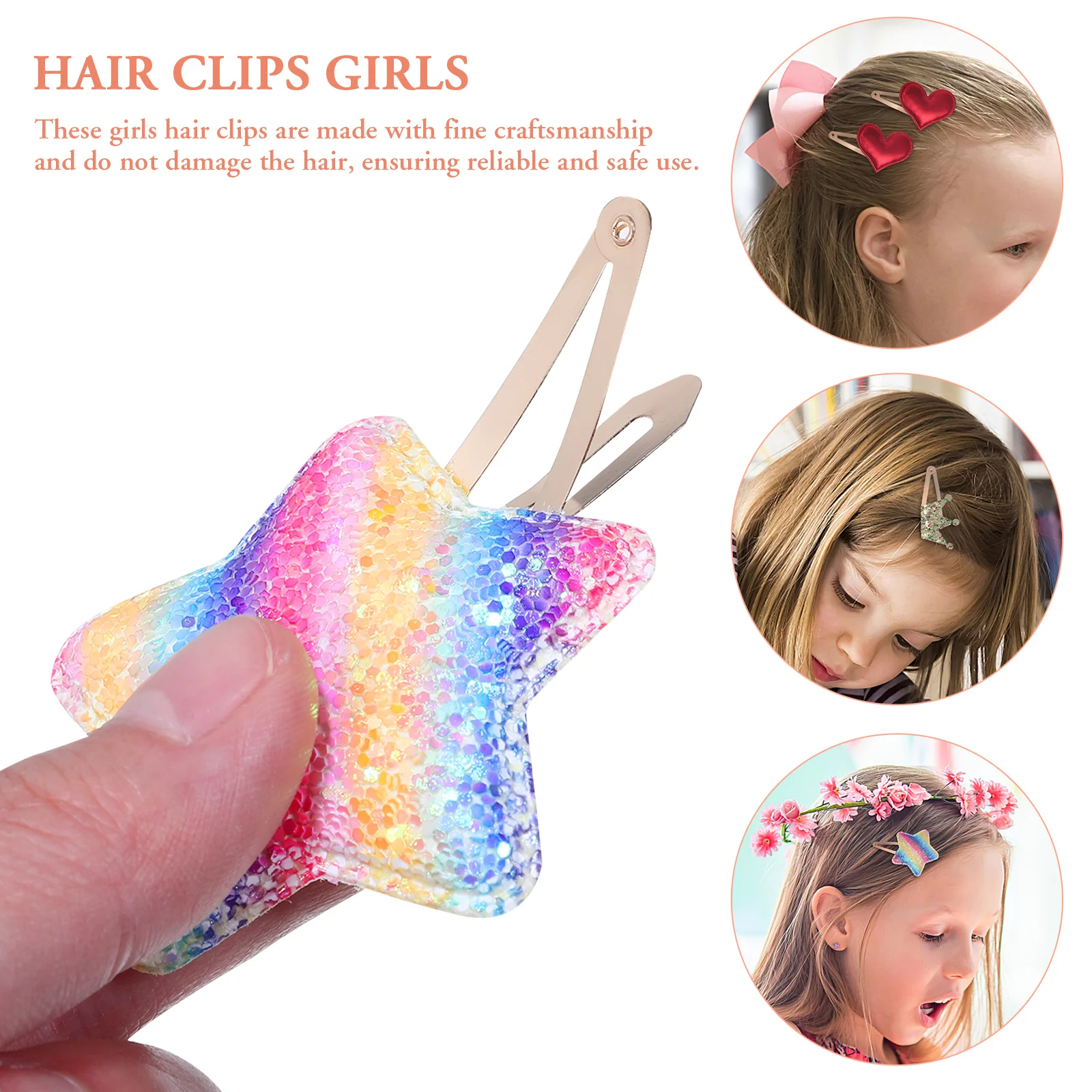 8 Pairs Children's Baby Hair Accessories Hairpins Girls Barrettes Variety Clips For Babies Alloy Cute