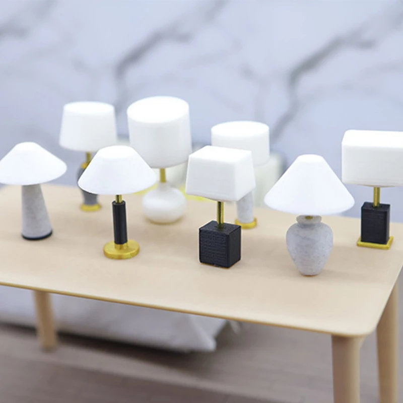 1 sztuka Dziecięca Zabawka Prezent dla Niemowlaka 1:20 Domek dla Lalek Mini Meble Miniaturowa Biurko Lampka Stołowa Model Domku dla Lalek Akcesoria DIY