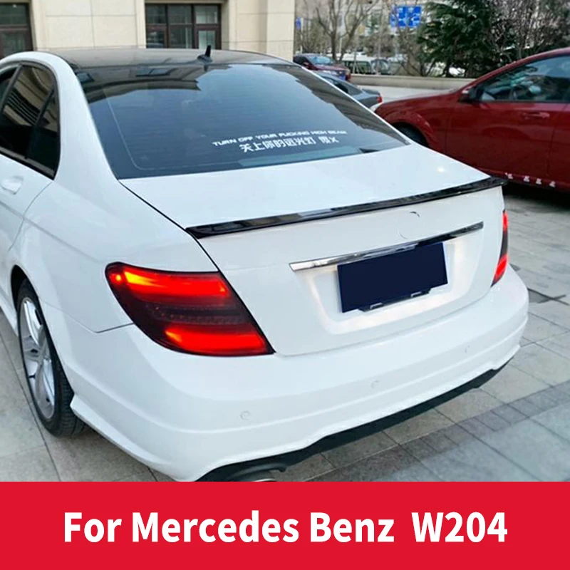 

For Mercedes Benz W204 C Class 2008-2014 Trunk Spoiler ABS Plastics Rear Wings Exterior Decoration Car Styling Sedan 4 Door