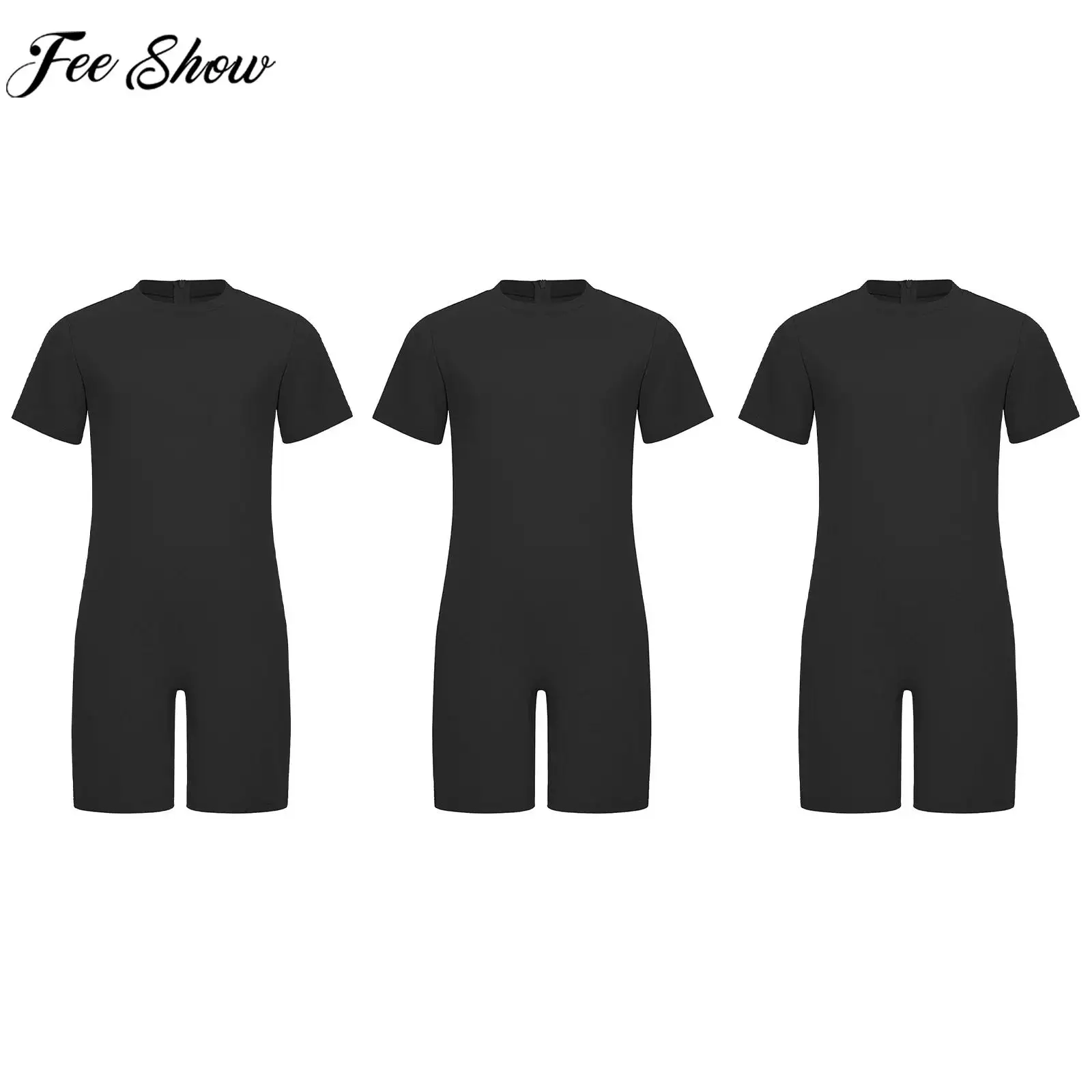 Kids Boys Girls Autism Sensory Adaptive Bodysuit Special Needs Clothing Short Sleeve Back Zipper Anti-strip Jumpsuit 3pcs/Set