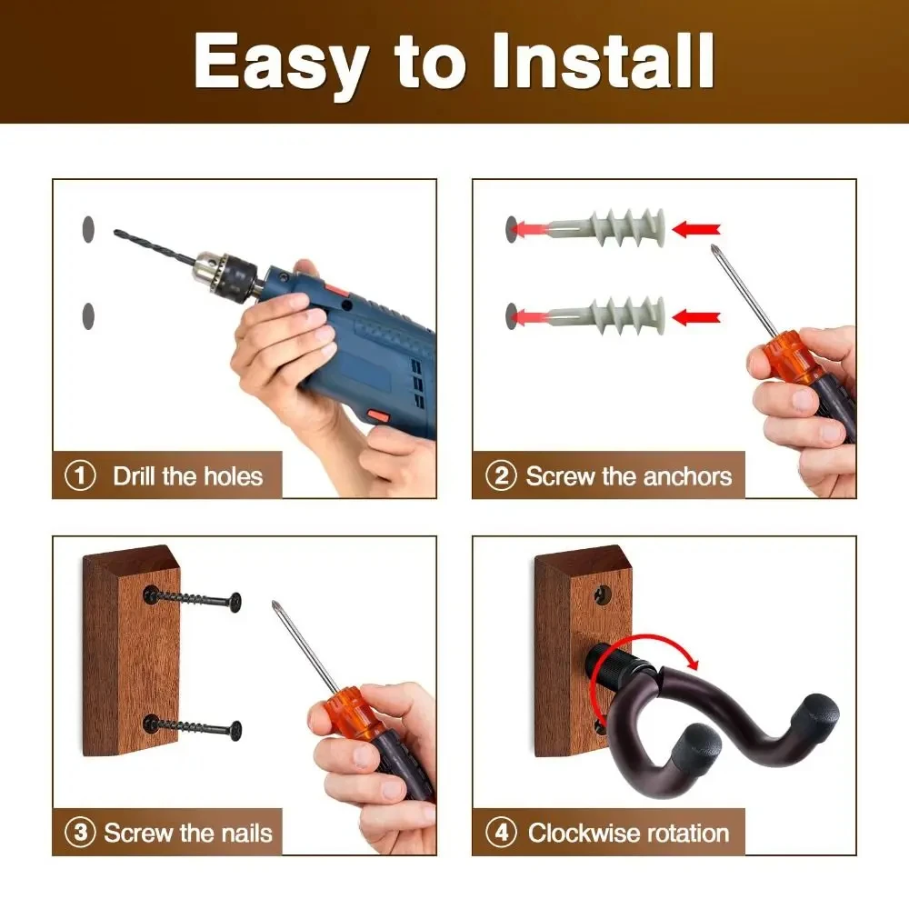 Muurbevestiging Gitaarhanger Haak Antislip Houder Standaard Voor Akoestische Gitaar Ukelele Viool Basgitaar Instrumentaccessoires