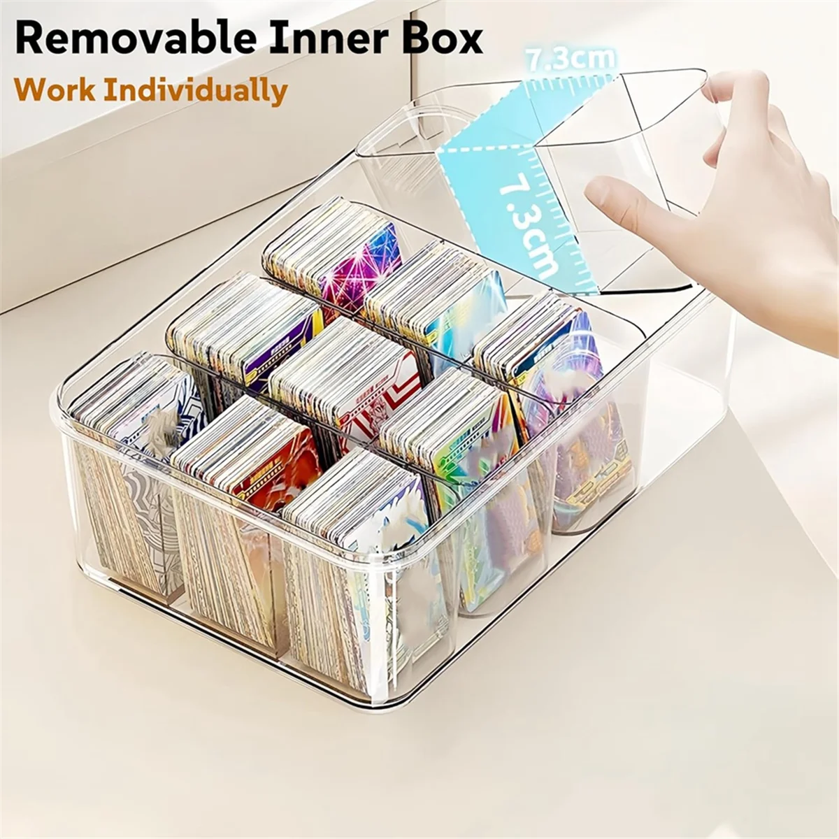 

A13M Multipurpose Storage Box,Clear Crafts Storage Organizers,Portable Acrylic Storage Containers with 4 Inner Boxes