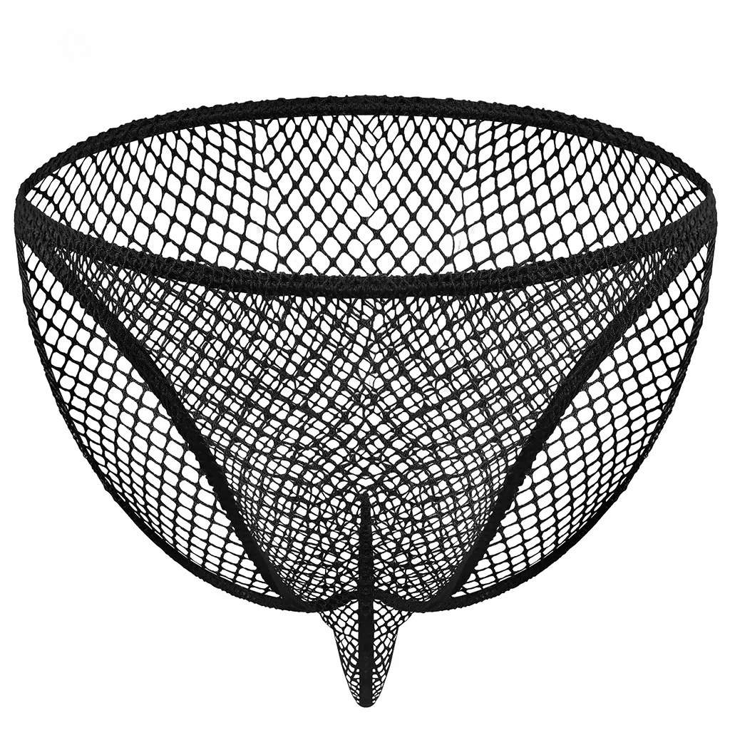 

Сетчатые полностью прозрачные трусы для мужчин, сексуальные U-образные выпуклые трусы с мешочком, эротическое нижнее белье для геев, прозрачное нижнее белье для порно