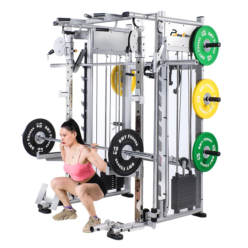

Wholesale Multi-functional Trainer Home Gym Fitness Equipment Squat Rack Power Rack Cage All in One Smith Machine Price