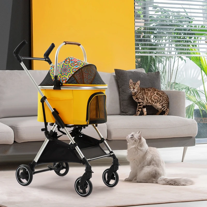 

2025 New High Quality Lightweight Folding Aluminium Dog Trolley Pet Stroller Dog for Outdoor Travel