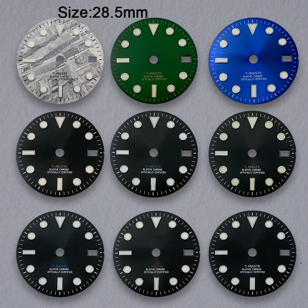 

Nh34 Dial 28.5mm S Logo Dial GMT Meteorite Dial For NH34 Movement Ice Blue Luminous Watch Modification Accessories