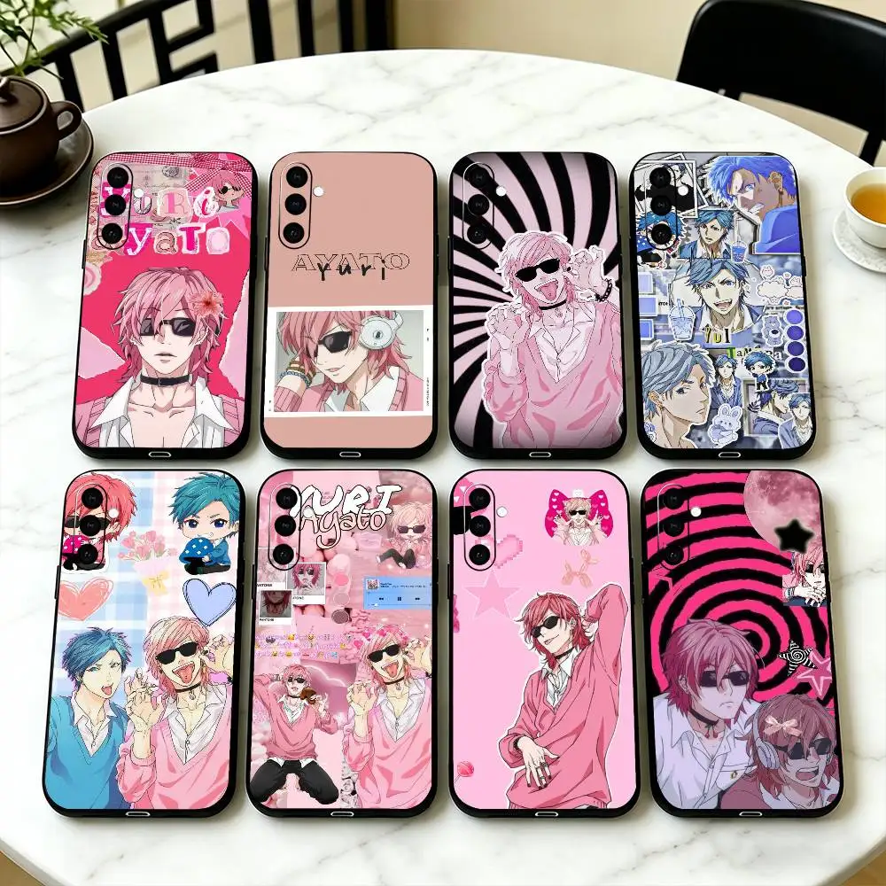 Yarichin Club Ayato Yuri Phone Case Black Silicone Soft For Samsung Galaxy A73,A72,A71,A70,A53,A52,A51