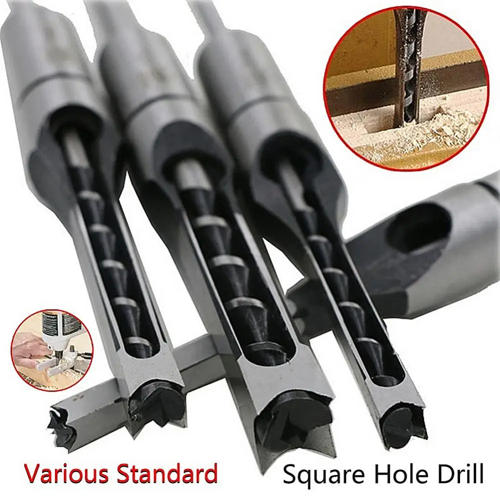 6/6.4/8/10/12.7mm HSS Square Hole Saw Mortise Chisel Wood Drill Bit Twist Drill Woodworking Auger Mortising Chisel Drill