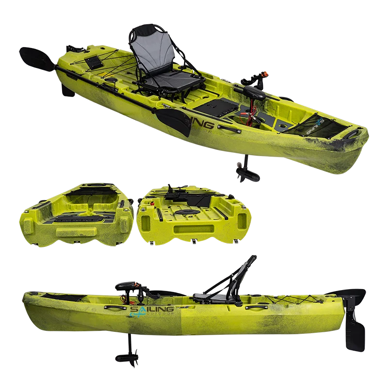 

290 мм Pro Angler 10 футов LLDPE одноместный стул на 1 человека, две складные рыболовные педали, пластиковый модульный океанский каяк с двигателем 24 фунта