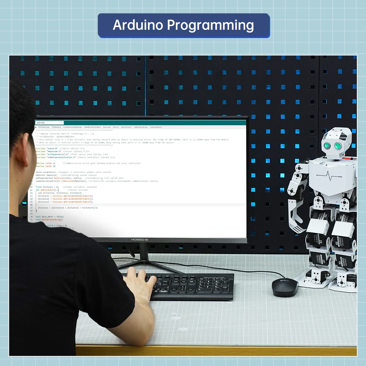 Robô humanóide programável Hiwonder Tonybot com kit de sensor de desenvolvimento secundário para expansão de robô educacional AI