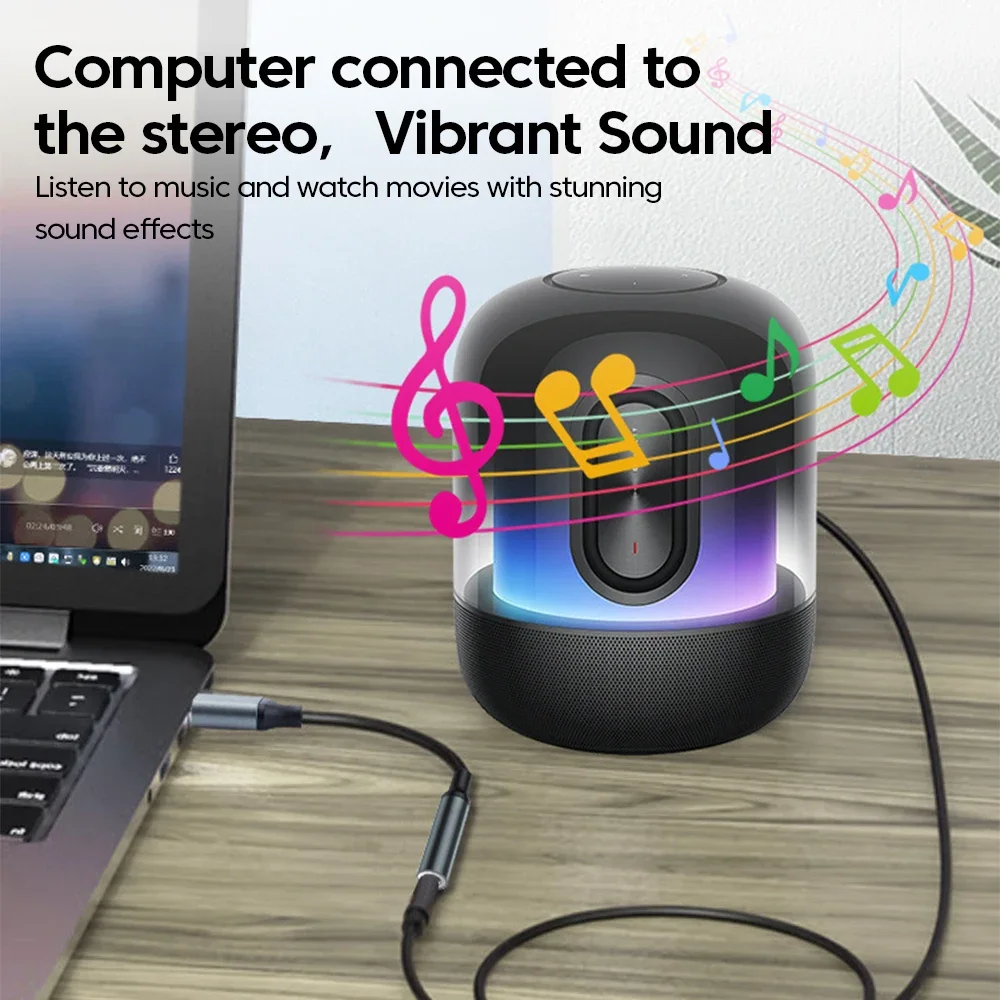 USB to 3.5mm Jack Audio Adapter USB to Audio Jack Adapter Headset USB A to 3.5mm Female External Stereo Sound Card For PC Laptop
