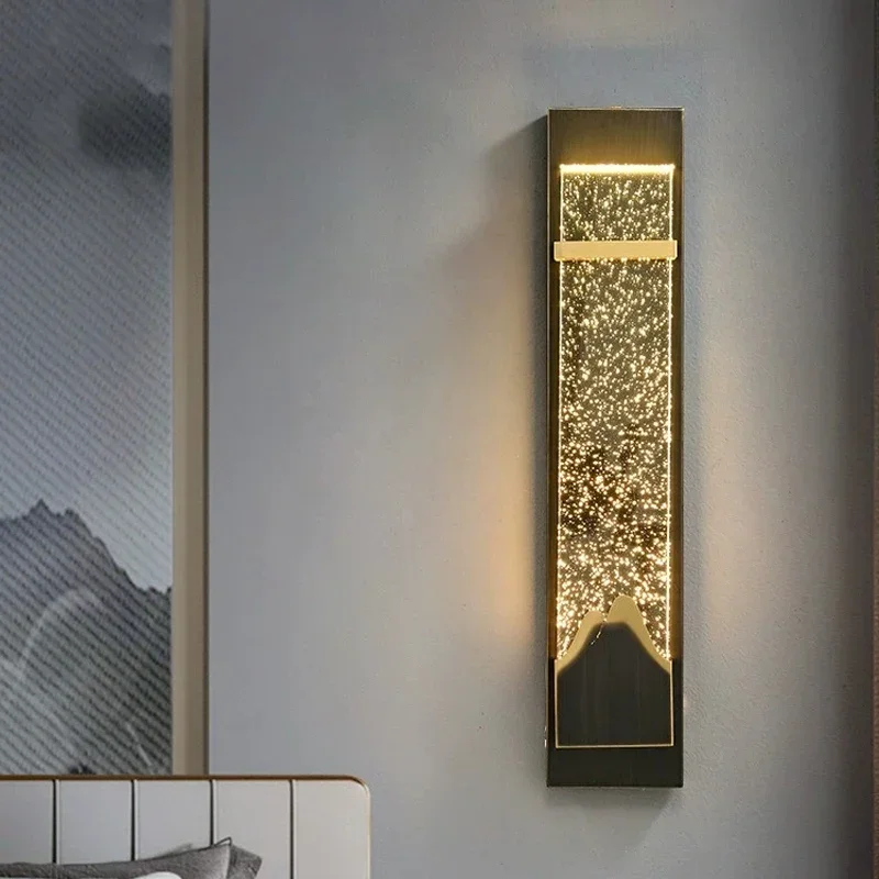 Lustre LED de cristal de cobre para sala de estar, lâmpadas criativas para chá e jantar