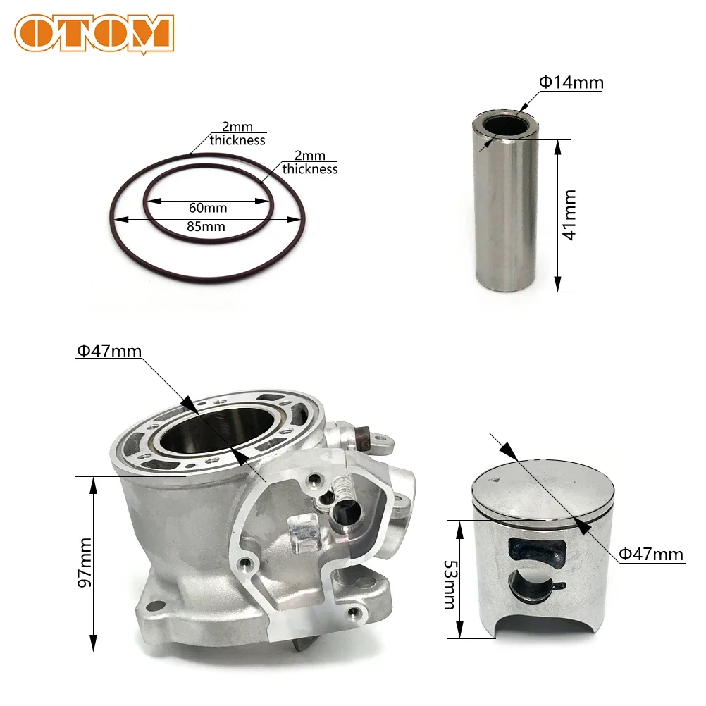 OTOM Motocross Cylinder Assembly Block Plug Ring Pin Card Needle Bearing Upper Lower Pad Piston For KTM SX85 HUSQVARN TC85 Parts